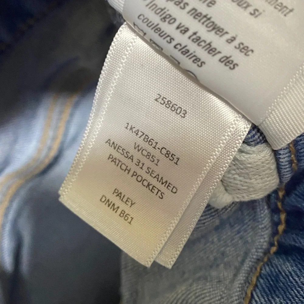 Paige Anessa 31” Seamed‎ Patch Pockets Jeans Denim Wide Leg Blue Size 31 - Picture 9 of 9